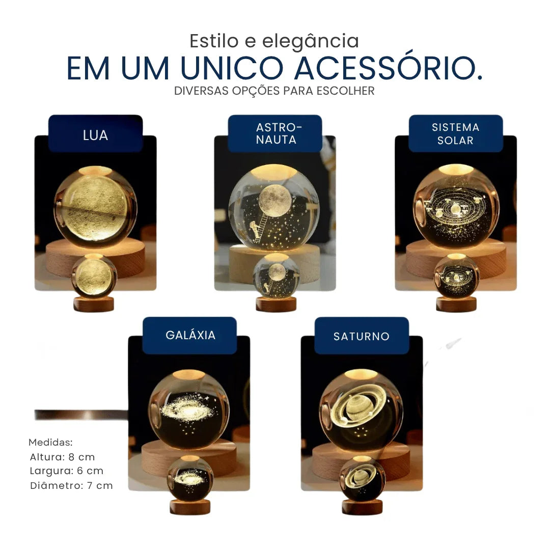 Luminária de Mesa Decorativa Sistema Solar 3D - Modern Casa