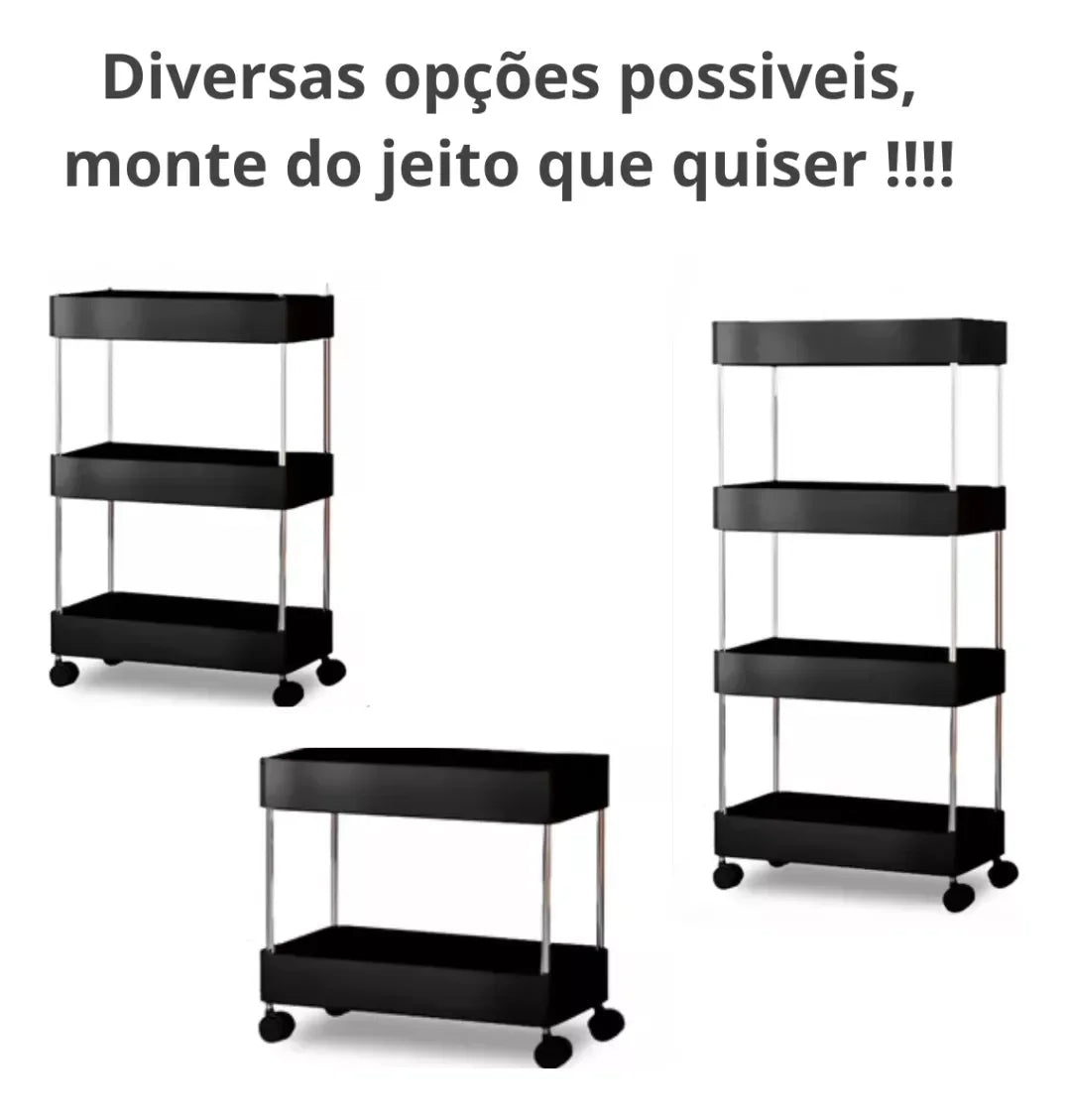 Carrinho Organizador Multiuso Com Rodinhas - Modern Casa