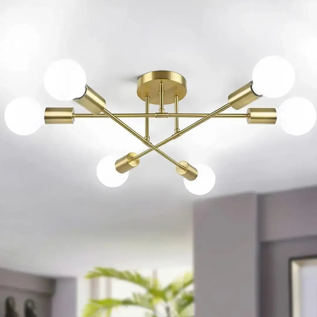 Lustre de Teto Moderno 6 Lâmpadas – Design Geométrico - Modern Casa