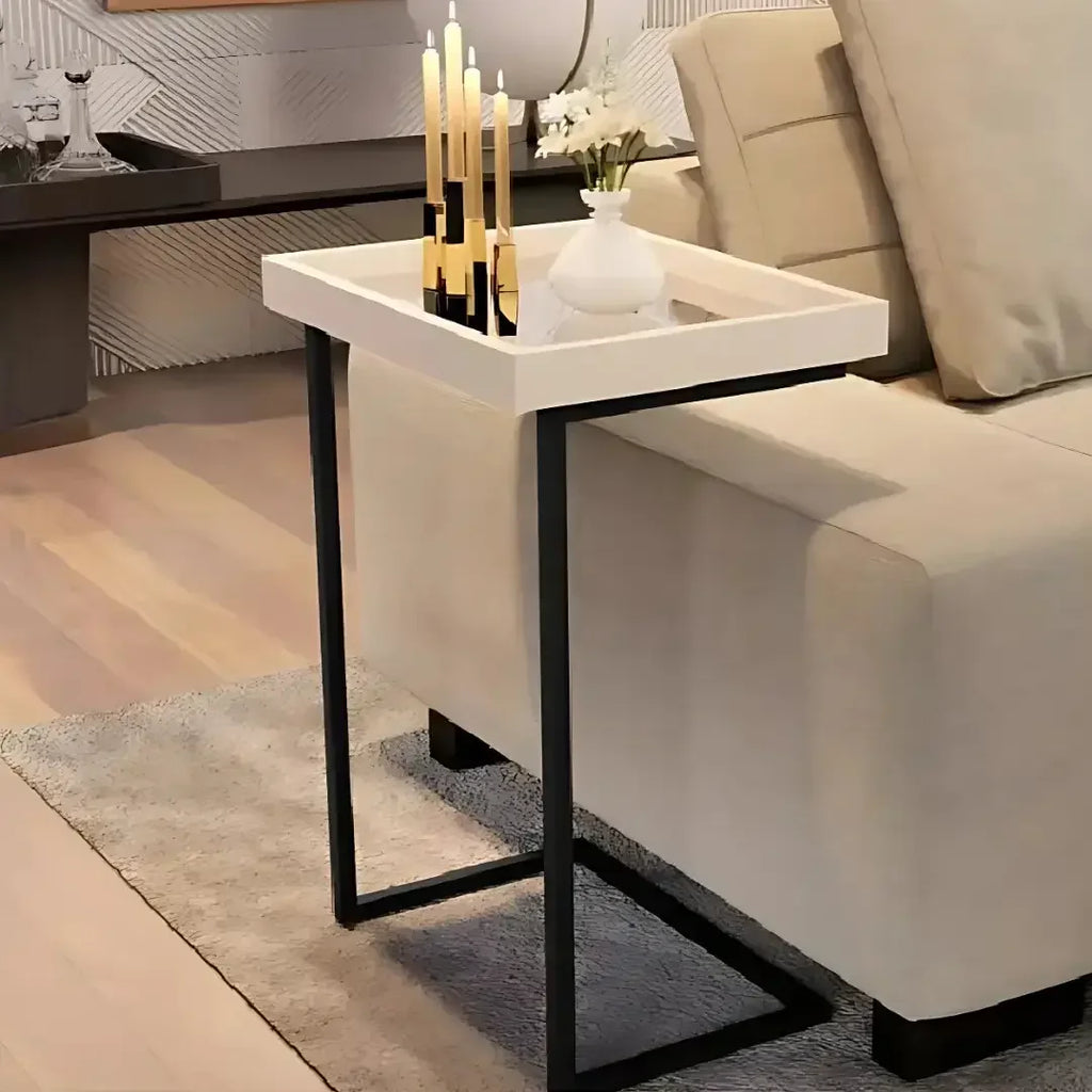 Mesa de Apoio Lateral Sofá Com Espelho - Modern Casa