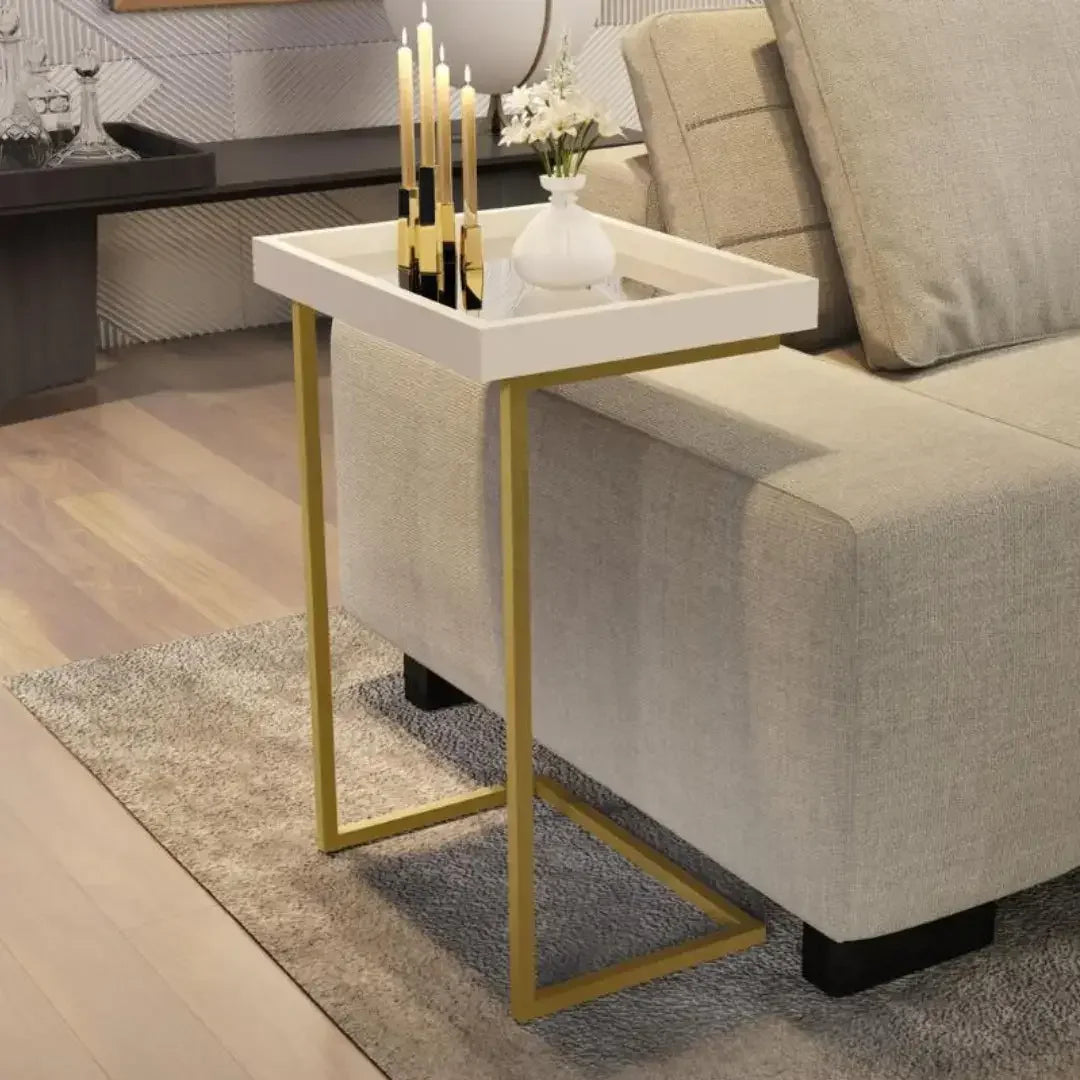 Mesa de Apoio Lateral Sofá Com Espelho - Modern Casa