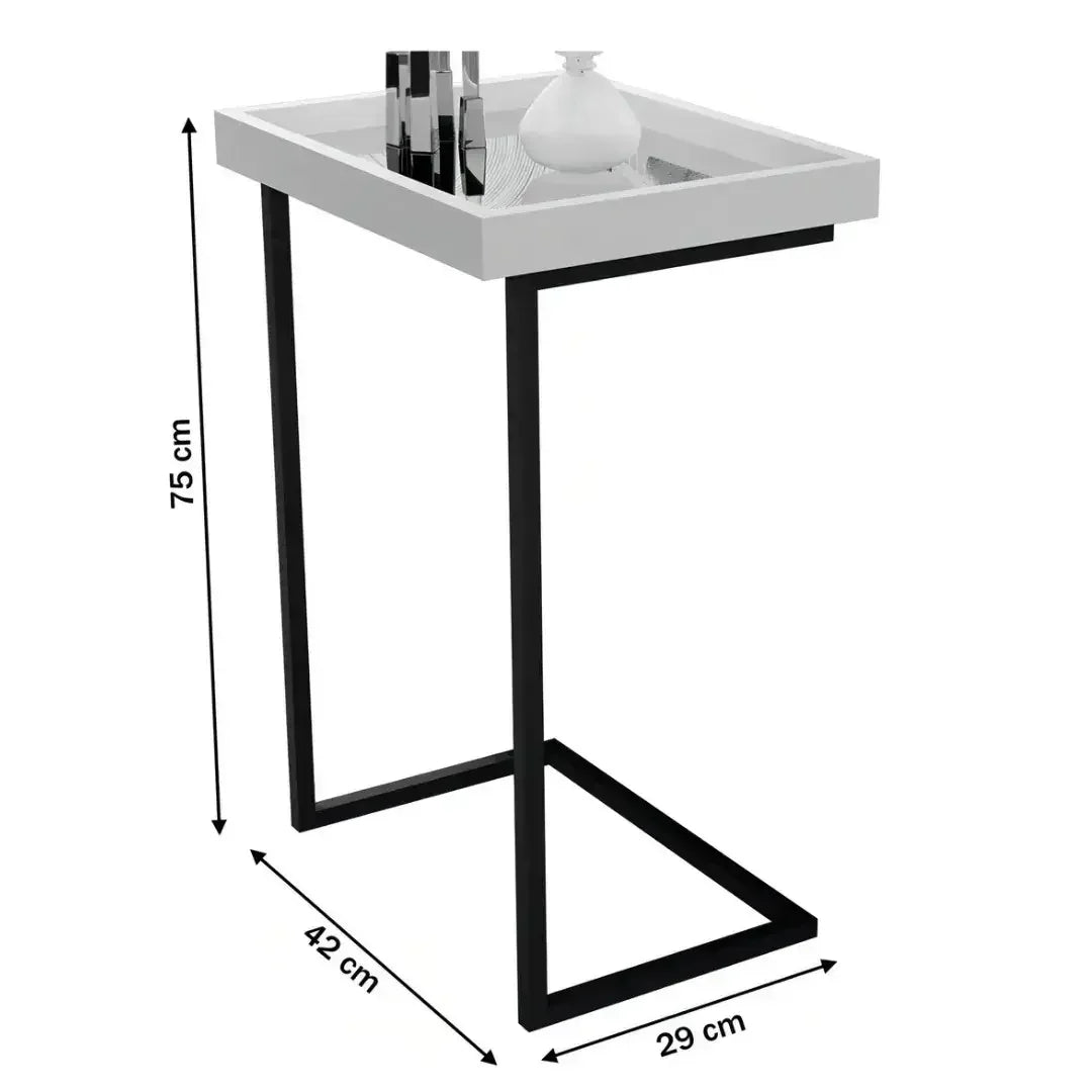 Mesa de Apoio Lateral Sofá Com Espelho - Modern Casa