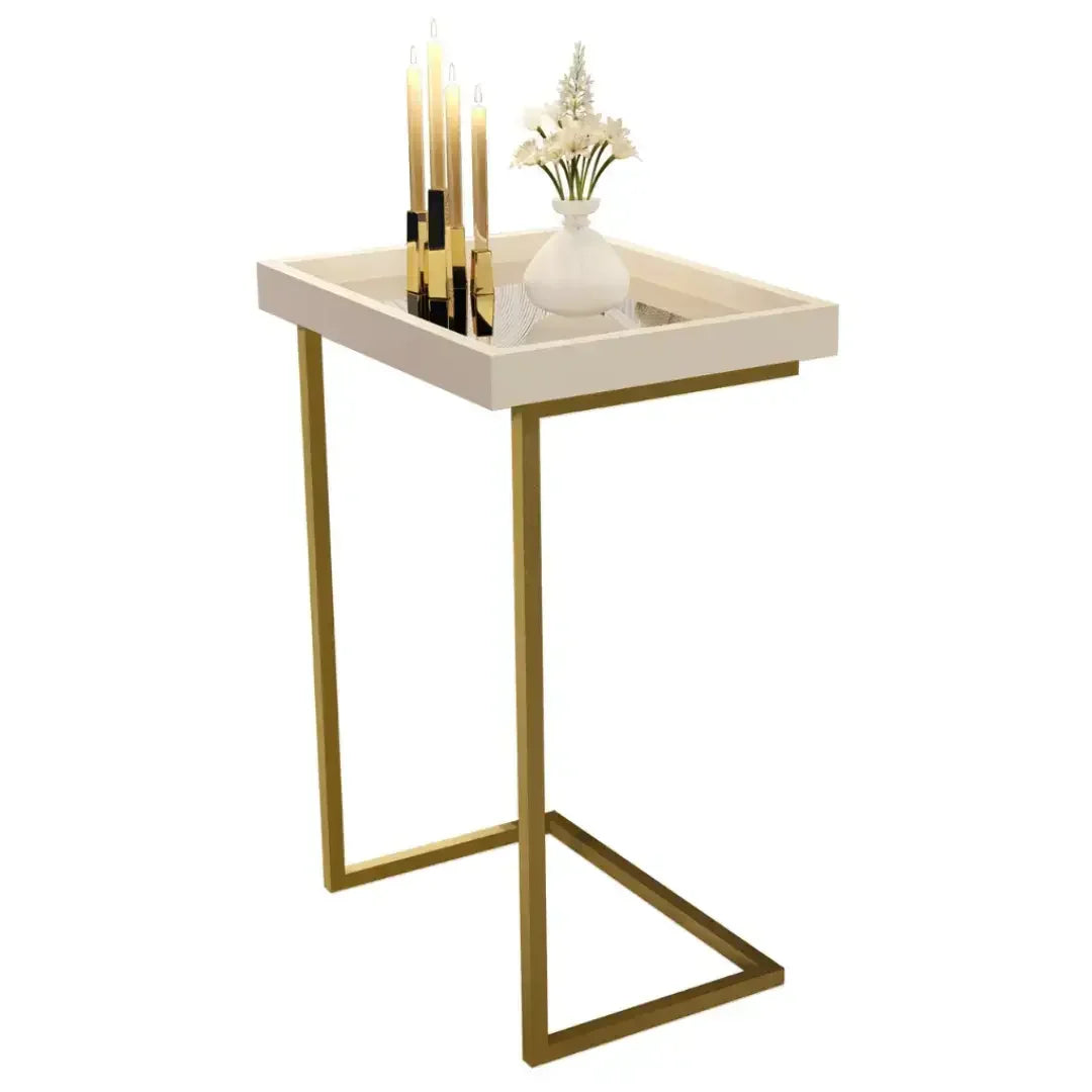 Mesa de Apoio Lateral Sofá Com Espelho - Modern Casa