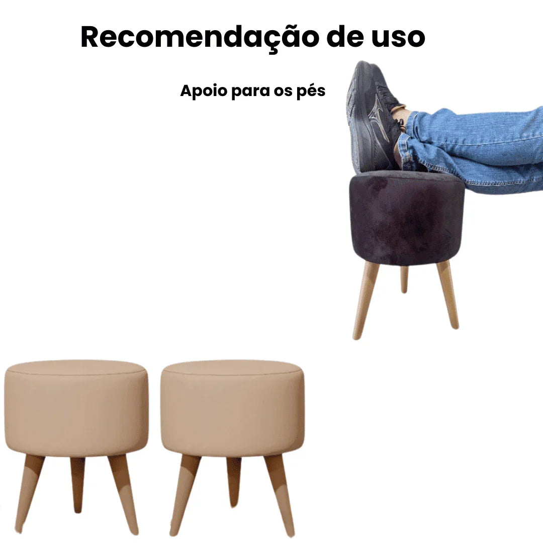 Puff Banqueta Linho - Modern Casa